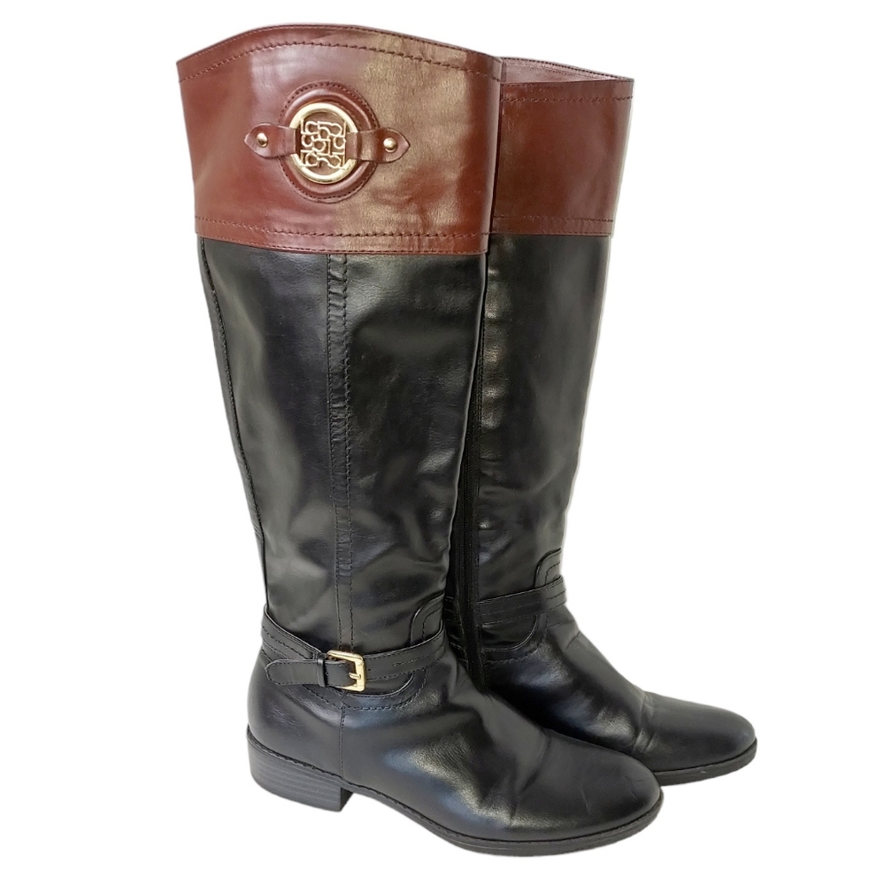 Liz Claiborne Women 8M Equestrian Western Riding Boots Style 100-7086 Metal Logo